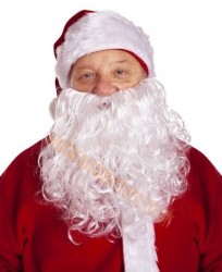 wavy Santa beard, white wavy beard