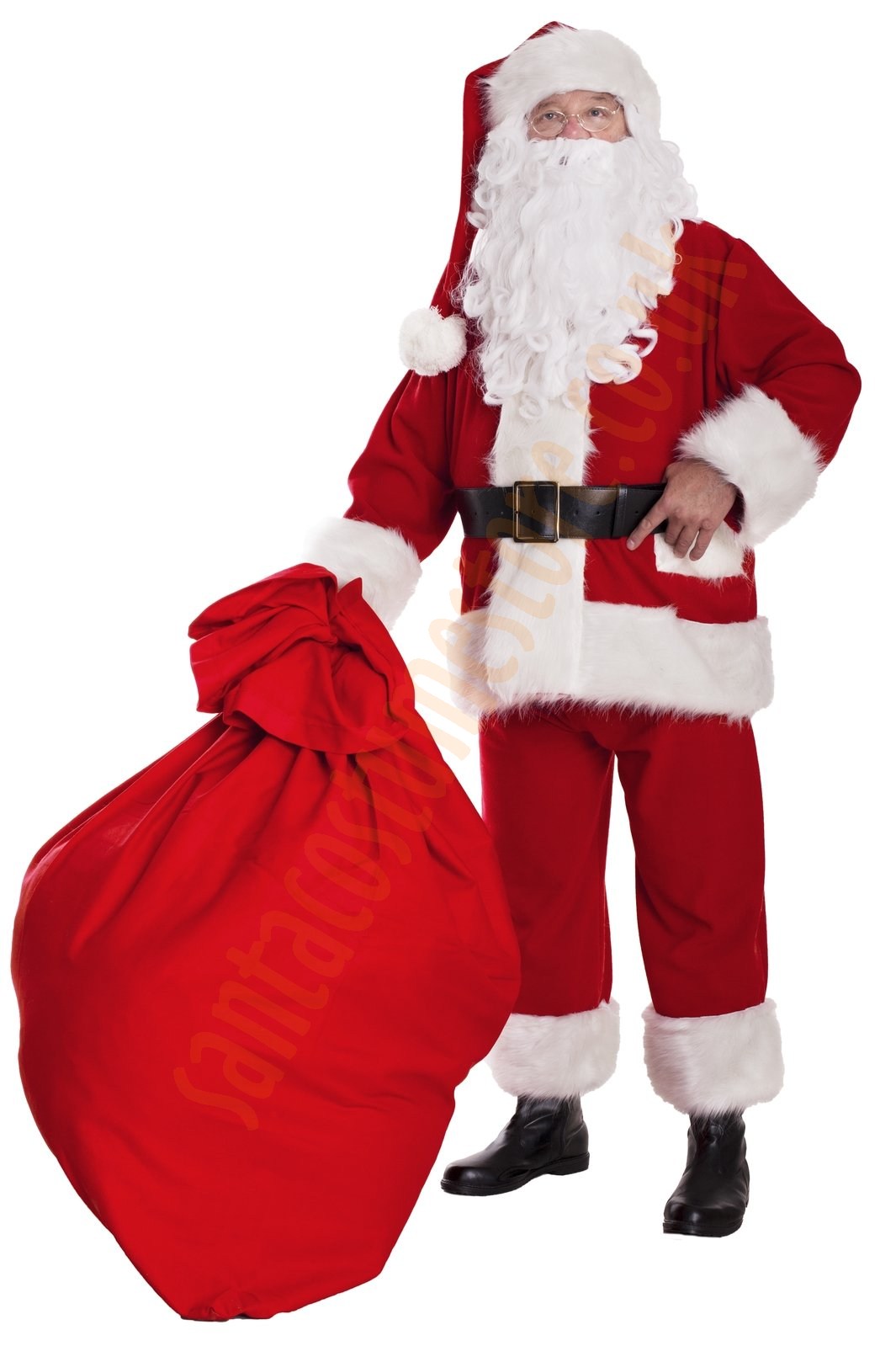 Super deluxe fleece Santa suit set (11 parts) - santacostumestore.co.uk