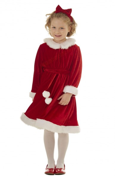 red velour miss santa suit for kids