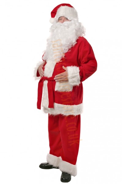 Santa suit with long fur - jacket, trousers, hat