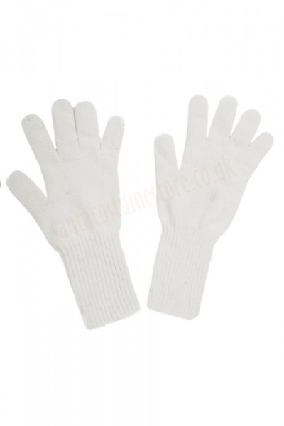 Thick Santa's gloves, thick white knitted gloves