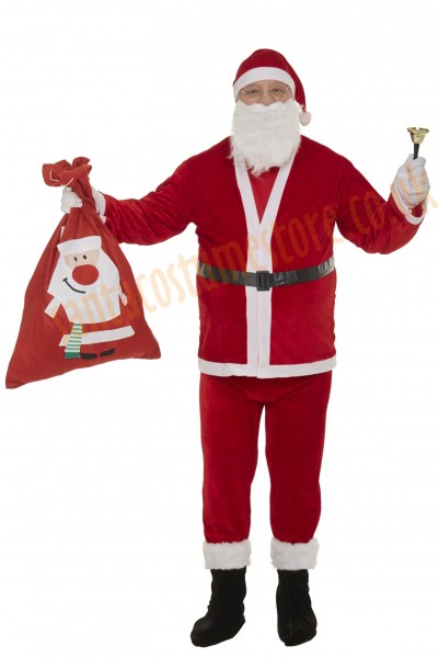 thin plush Santa suit set - bell and glasses