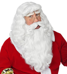 Classic Santa Claus beard with wig (14"/35 cm)