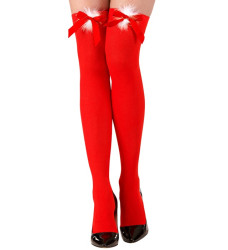 Snowflake stockings (Santa Claus) with a bow