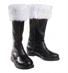 black leather Santa boots (artificial leather)