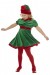 green and red elf dress for girls, girls' elf costume with hat