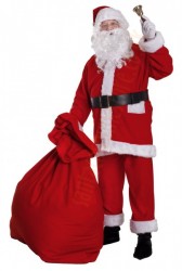 Santa suit made of fleece - complete (bell, gloves, T-shirt)