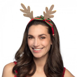 Tiara with golden reindeer antlers