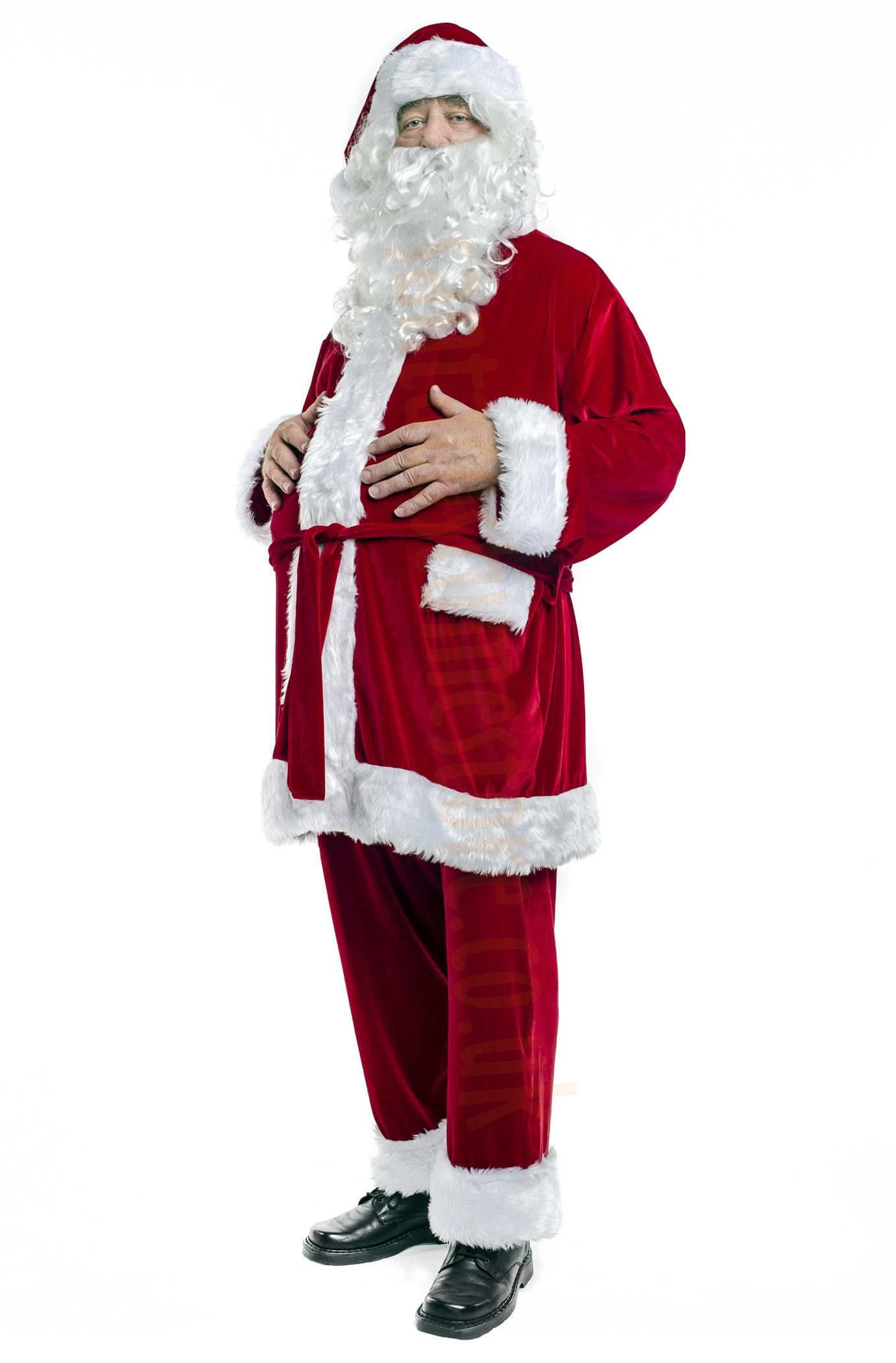 Velour Santa suit set (5 parts) - santacostumestore.co.uk